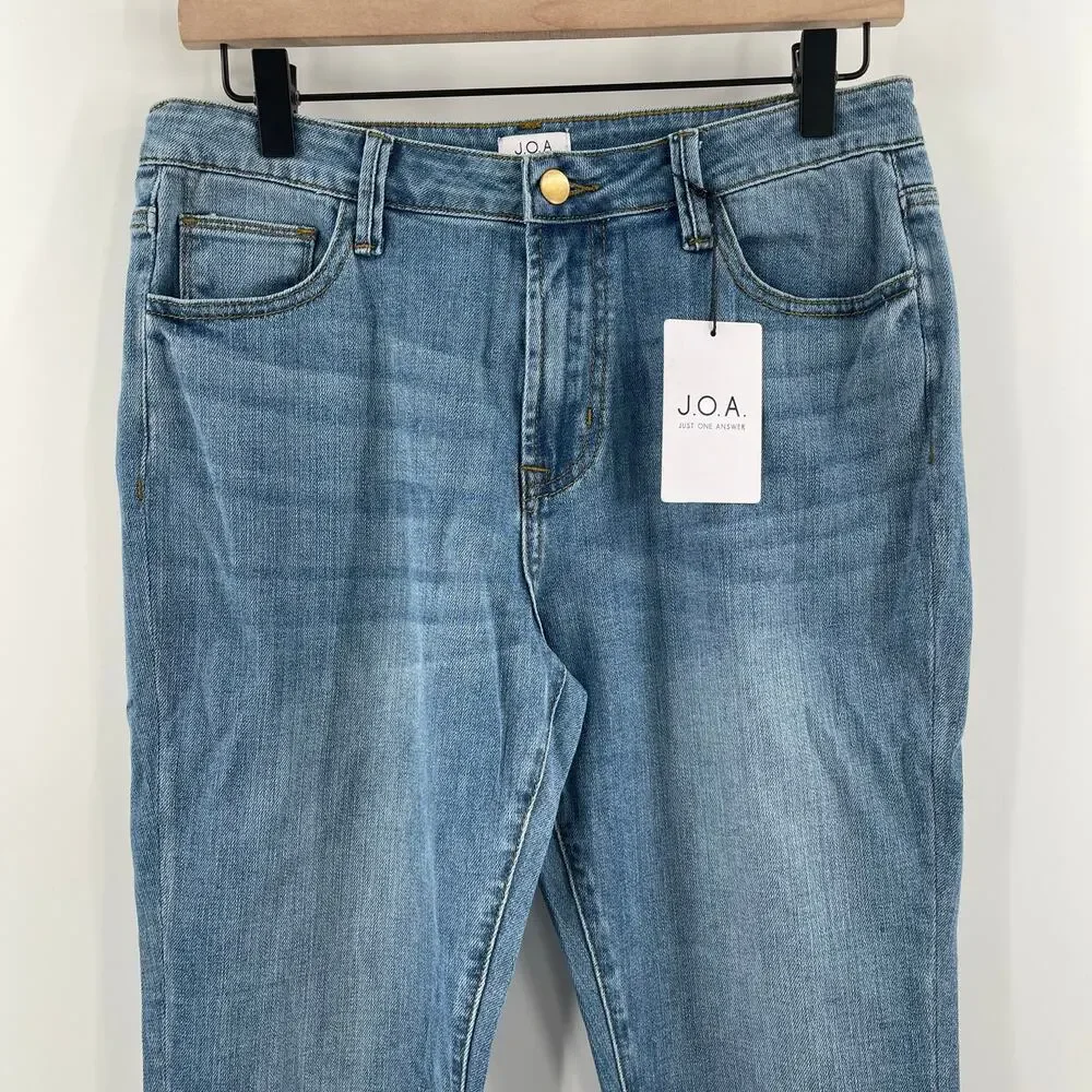 J.O.A. Jeans SZ 28 NWT Blue Denim Cutoff Cropped Cotton Stretch Just One Answer